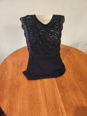 Free People Lace Sleeveless Top Black Size M New